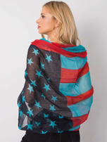 Czerwono-niebieska chusta z printem