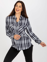 Hurt Ciemnoszara damska koszula w kratę z wiskozy