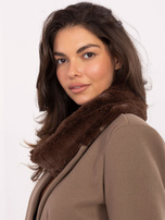 Brązowy ciepły komin damski