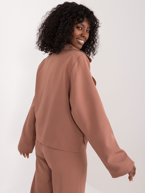 Hurt Brązowa elegancka marynarka od garnituru