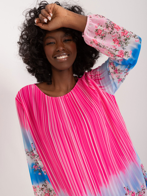 Hurtownia Ciemnoróżowa damska prosta sukienka we wzory