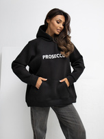 Czarna bluza kangurka z ociepleniem RUE PARIS 