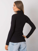 Czarna prążkowana bluzka z golfem Elisee RUE PARIS