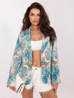 Miętowa jednorzędowa marynarka z printem 