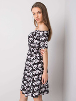 Czarna sukienka w kwiaty Savona SUBLEVEL