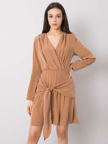 Hellebraune Kleid mit Rüsche Emmeline RUE PARIS.