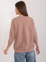 Hurt Ciemnobeżowa damska bluzka z dekoltem V