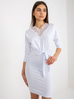 Hurt White fitted dress with belt Toronto RUE PARIS.