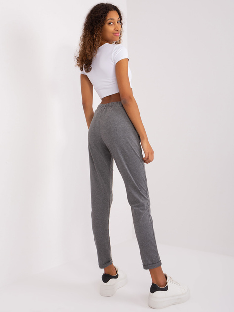 Hurt Ciemnoszare melanżowe damskie spodnie dresowe