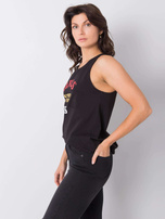 Czarny top z napisem Evette