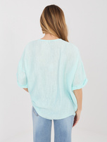 Miętowa luźna bluzka na lato  