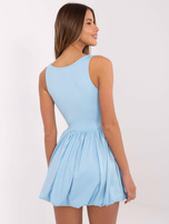 Hurt Jasnoniebieska mini sukienka bombka na ramiączkach