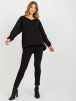 Hurt Czarny dwuczęściowy komplet basic z bluzą oversize