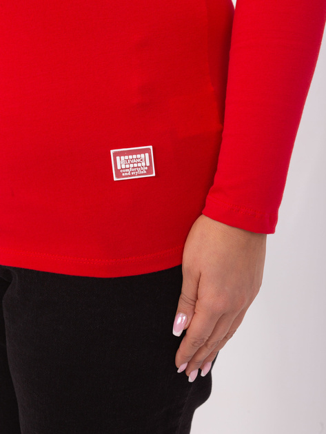 Hurt Czerwona bluzka plus size z okrągłym dekoltem