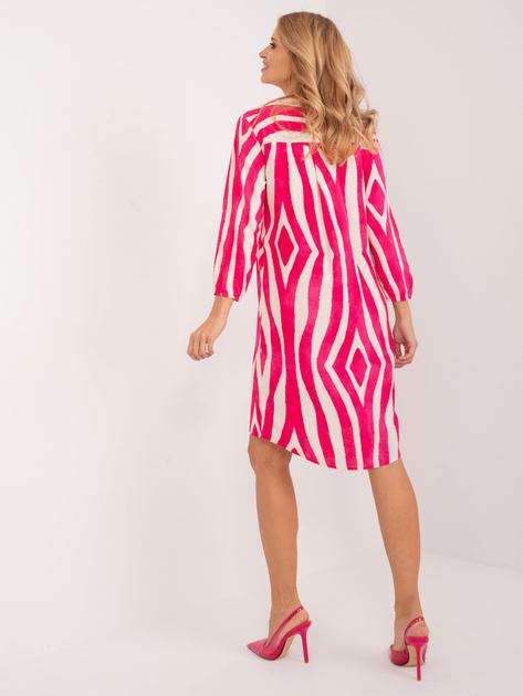 Hurt Fuksjowa sukienka z guzikami przy dekolcie SUBLEVEL