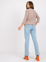 Ciemnobeżowa bluzka z aplikacją Sara 