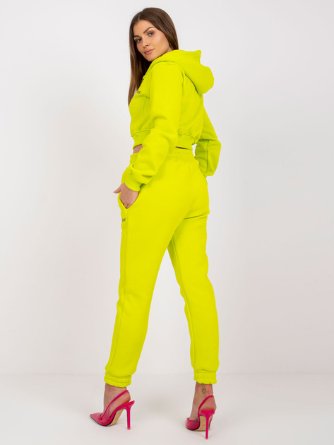 Limonkowy dresowy komplet dwuczęściowy Kalifornia RUE PARIS