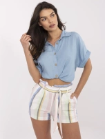 Białe szorty z wiązanym paskiem RUE PARIS