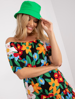 Czarna sukienka hiszpanka midi w kwiaty RUE PARIS