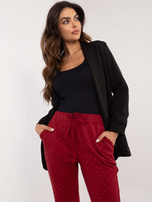 Hurt Bordowe eleganckie spodnie z dżetami 