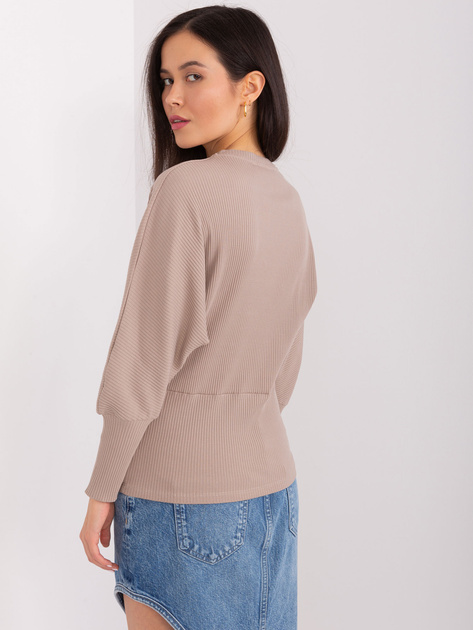 Hurt Ciemnobeżowa bluzka o kroju nietoperza BASIC FEEL GOOD