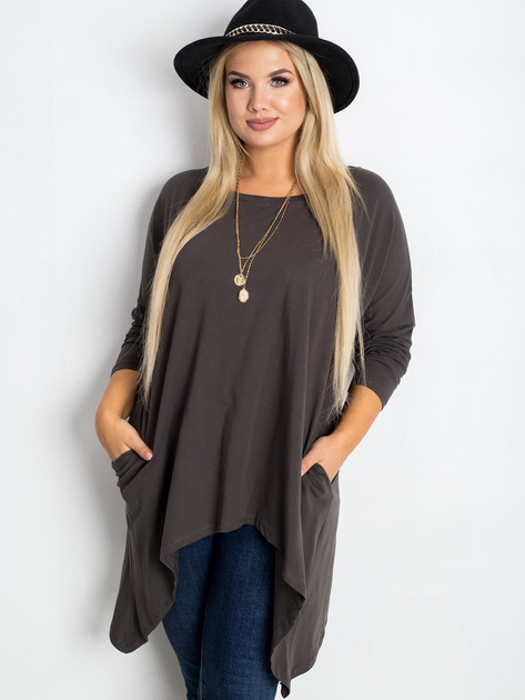 Khaki tunika plus size Moa