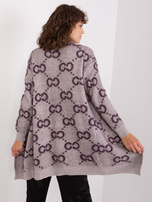 Hurtownia Ciemnofioletowy kardigan z wiskozą