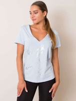 Helleblaue T-Shirt Marble FÜR FITNESS