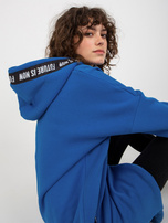 Hurt Ciemnoniebieska długa dresowa bluza rozpinana oversize