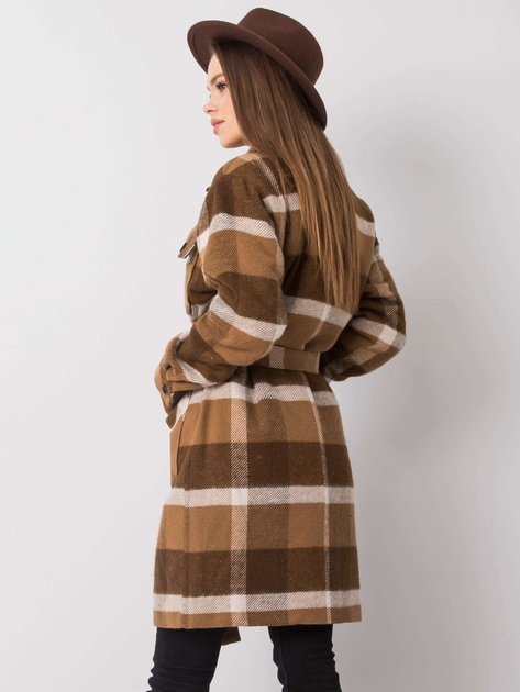 Brązowy płaszcz w kratę Margo