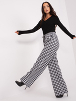 Hurt Black and white patterned fabric trousers.