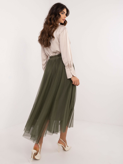 Hurtownia Khaki tiulowa spódnica z wiązaniem
