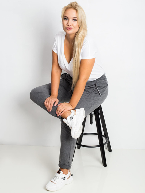 Ciemnoszare spodnie plus size Savage