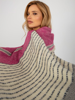 Hurtownia Szaro-fuksjowy szal z dodatkiem wełny