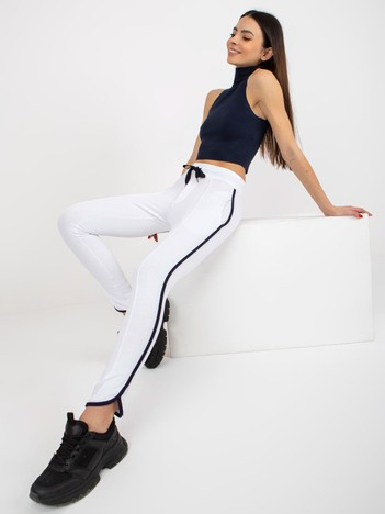 Hurt White basic sweatpants with a slit RUE PARIS.