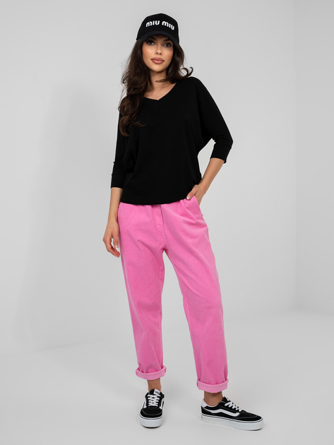 Czarna bluzka basic z okrągłym dekoltem RUE PARIS