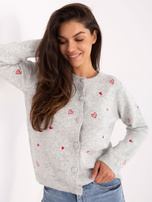 Jasnoszary sweter z okrągłym dekoltem  