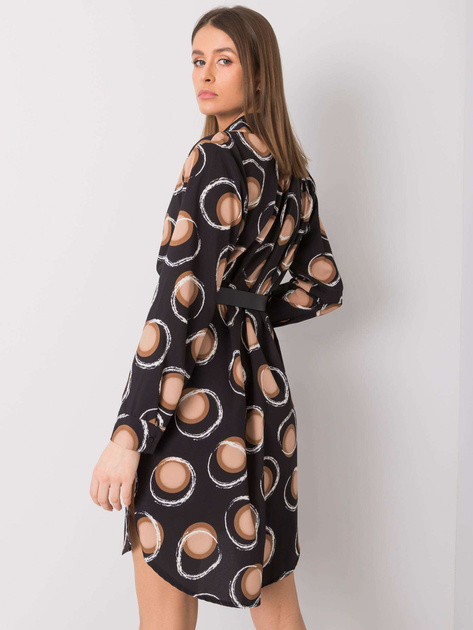 Czarno-brązowa sukienka Farro