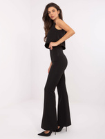 Czarny elegancki komplet z krótkim topem