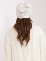 Hurtownia Ecru czapka damska z kaszmirem