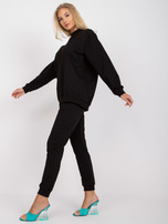Czarna dresowa bluza basic bez kaptura 