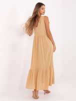 Camel sleeveless maxi dress OCH BELLA.