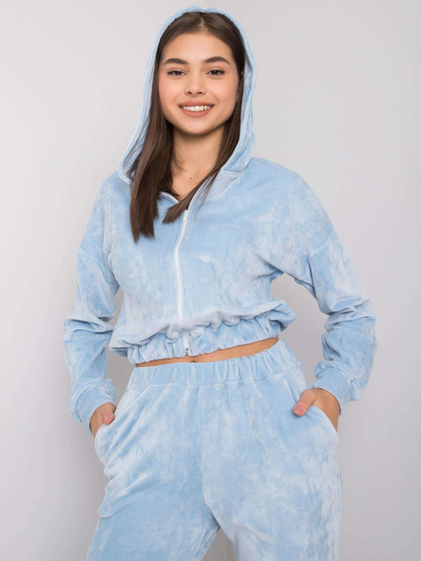 Jasnoniebieski komplet dwuczęściowy z weluru Darien