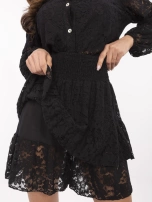 Czarny koronkowy komplet z koszulą 