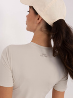 Jasnobeżowa bluzka basic z krótkim rękawem SUBLEVEL  