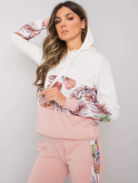 Ecru-różowy komplet dwuczęściowy z bawełny Melanie RUE PARIS