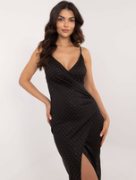 Hurt Czarna koktajlowa sukienka z miseczkami usztywnianymi