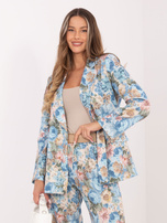 Jasnoniebieskie garniturowe spodnie z paskiem RUE PARIS