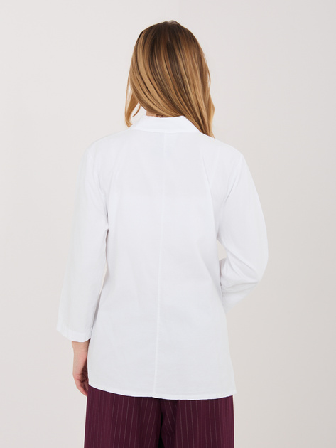 Biała sztruksowa koszula z kołnierzykiem RUE PARIS