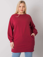 Bordowa gładka bluza plus size Toledo